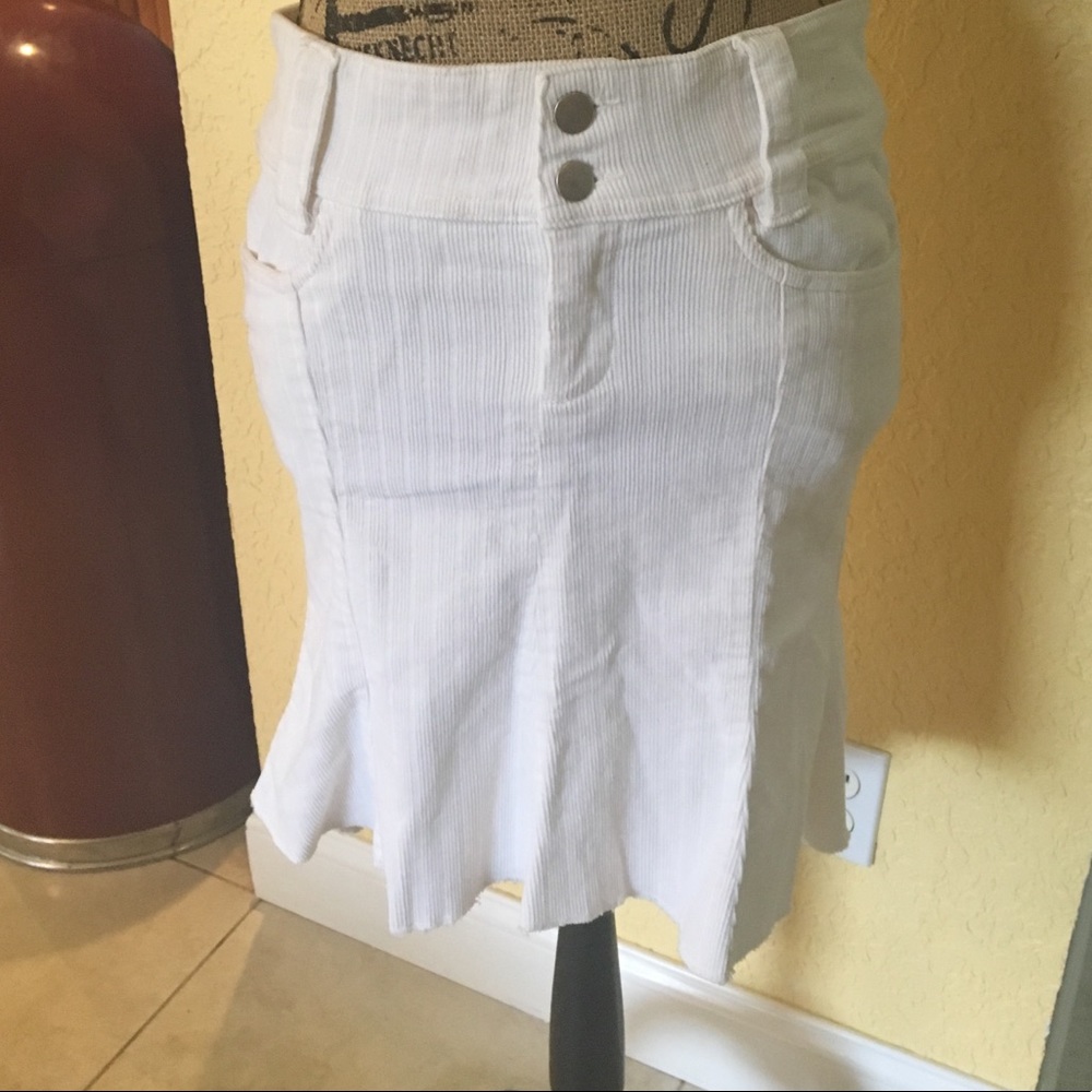 White Corduroy Skirt